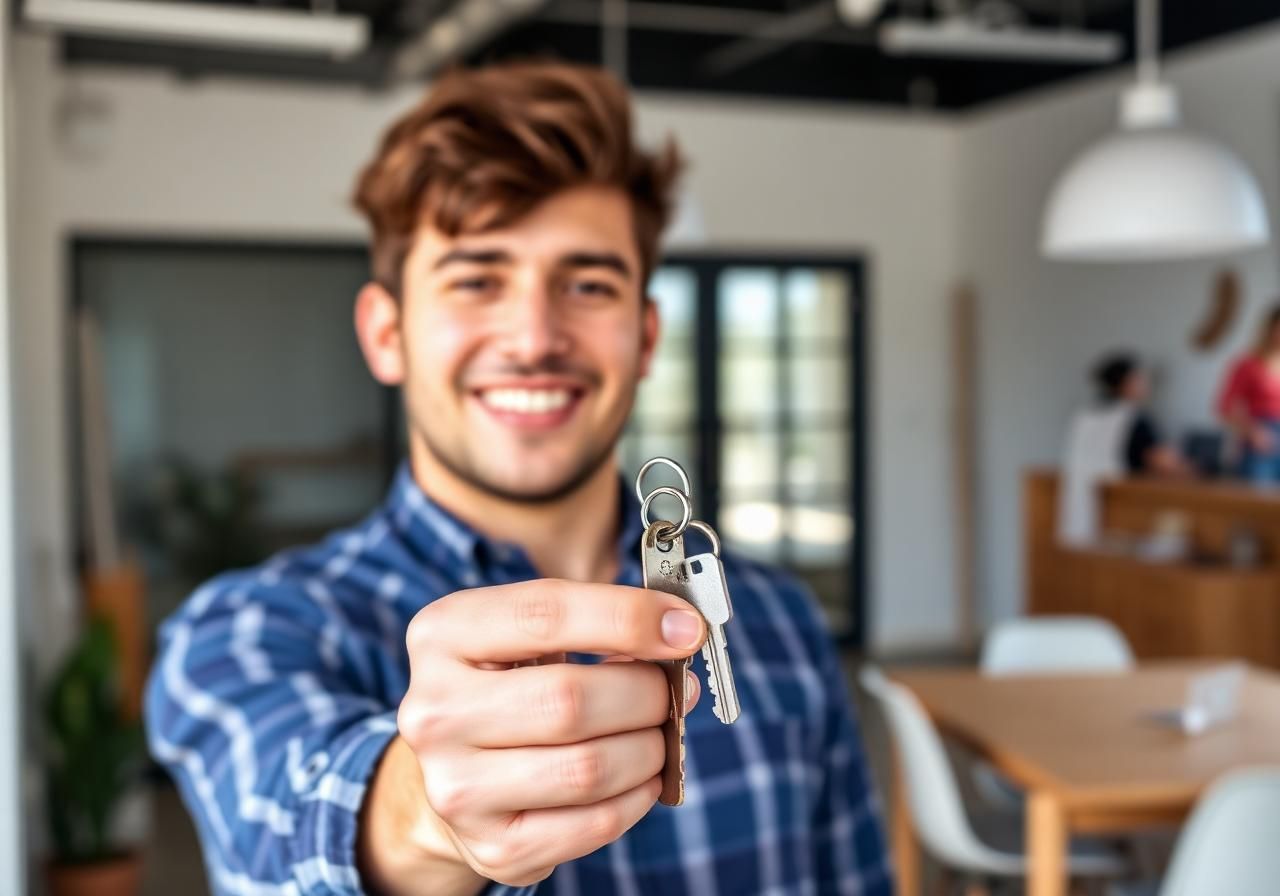 Client celebrating new home keys after credit repair